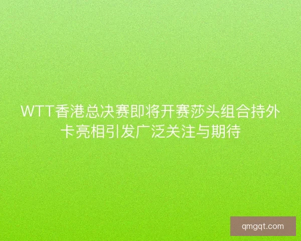 WTT香港总决赛即将开赛莎头组合持外卡亮相引发广泛关注与期待